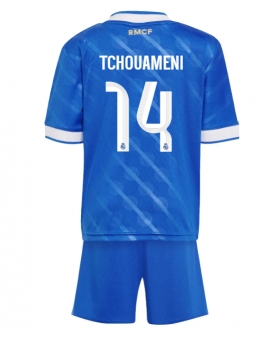 Billige Fotballdrakt Real Madrid Aurelien Tchouameni #14 Replika Tredjedraktsett Barn 2025-26 Kortermet (med bukser)